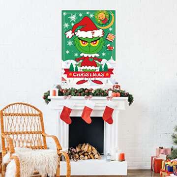 Christmas Games - Pin The Heart Christmas Crafts Games for Kids Families Party, Griinch Games Party Decorations Supplies Favors, Indoor Christmas Decorations Home Decor, Xmas Kids Activities Presents