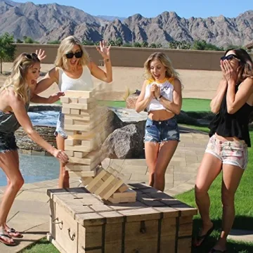 GoSports Giant Wooden Toppling Tower - Fun for Everyone