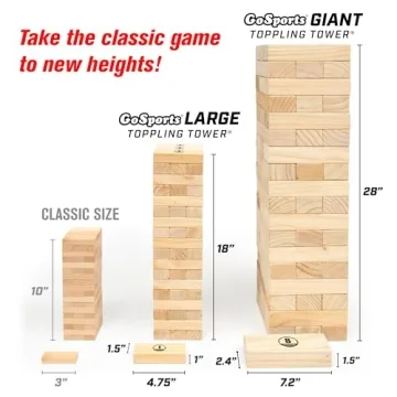 GoSports Giant Wooden Toppling Tower - Fun for Everyone
