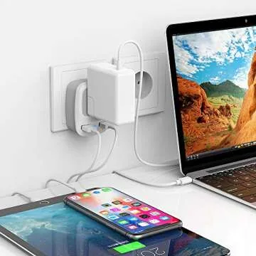 Compact TESSAN Israel Power Adapter with Dual USB Ports