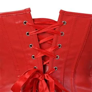 Zhitunemi Women's Faux Leather Bustier Steampunk Corset