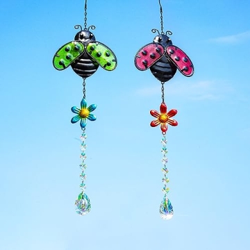 Charming Ladybug Crystal Suncatchers for Home Decor