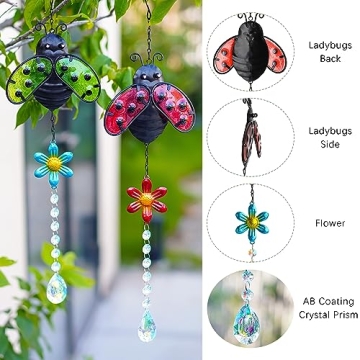 Charming Ladybug Crystal Suncatchers for Home Decor