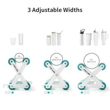 Craft Tumbler Holder with Adjustable Widths in Mint Green