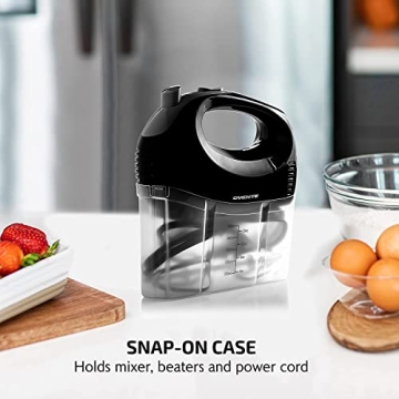 OVENTE 5 Speed Hand Mixer with Whisk & Storage Case