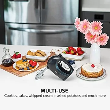 OVENTE 5 Speed Hand Mixer with Whisk & Storage Case