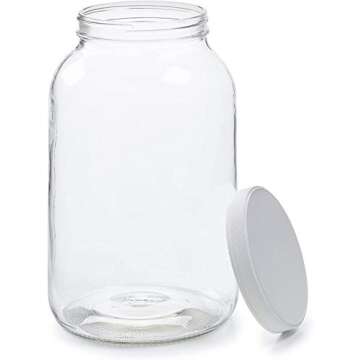 Versatile 1 Gallon Glass Jar with Airtight Lid, Ideal for Brewing Kombucha and Canning