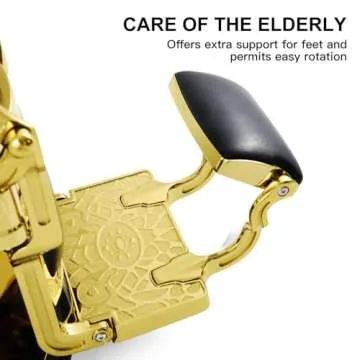 Artist hand Retro Barber Chair Heavy Duty Barber Chairs Vintage Salon Chair Hydraulic Recline Beauty Spa Styling Equipment Rounded Cushioning with Puckered Button (Gold)