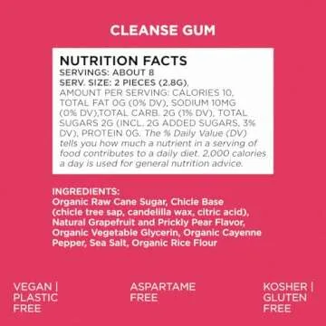 Simply Gum Cleanse | Grapefruit and Prickly Pear | Organic Chewing Gum