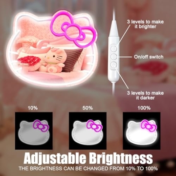 Hello Kitty Neon Signs & Mirror for Wall Decor