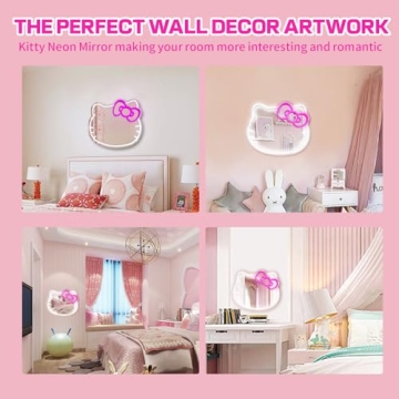Hello Kitty Neon Signs & Mirror for Wall Decor