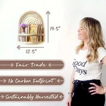 Birdie Designs Rattan Shelf - Stylish Wall Decor Accessory