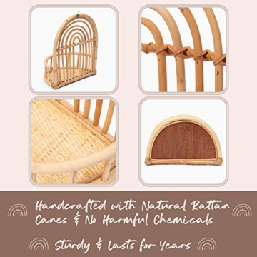 Birdie Designs Rattan Shelf - Stylish Wall Decor Accessory