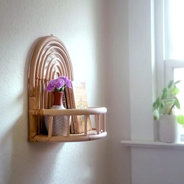 Birdie Designs Rattan Shelf - Stylish Wall Decor Accessory