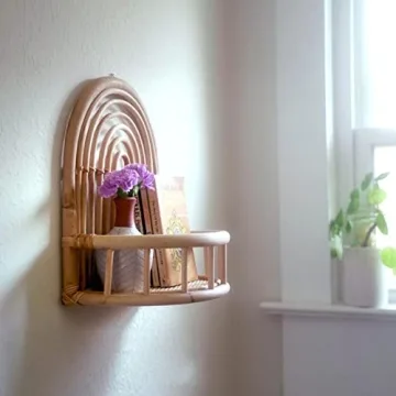 Birdie Designs Rattan Shelf - Stylish Wall Decor Accessory