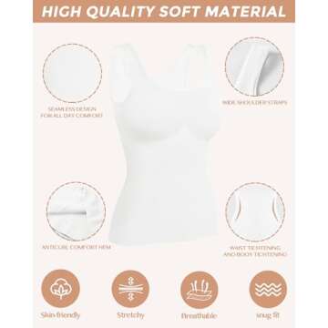 AURUZA 2PCS Women's Shapewear Tummy Control U Neck Camisole Tops for Women Seamless Compression Tank...