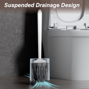 Flexible Silicone Toilet Brush Set for Deep Cleaning