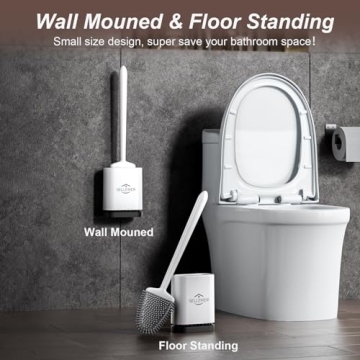 Flexible Silicone Toilet Brush Set for Deep Cleaning