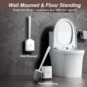 Flexible Silicone Toilet Brush Set for Deep Cleaning