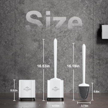 Flexible Silicone Toilet Brush Set for Deep Cleaning