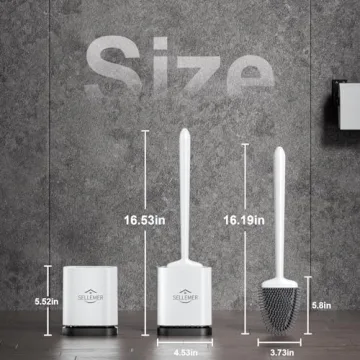 Flexible Silicone Toilet Brush Set for Deep Cleaning