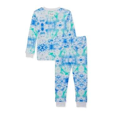 Burt's Bees Baby Baby Boy's PJ Set, Tee and Pant 2-Piece Pajamas, 100% Organic Cotton, Candy Blue Tie Dye, 5T