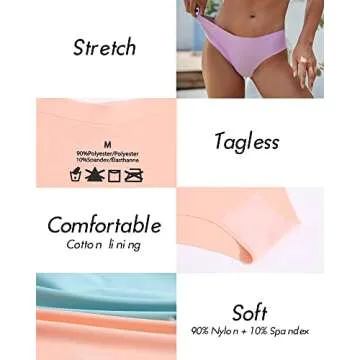 ROSYCORAL Women’s Seamless Bikini Panties - Comfort Fit Hipsters