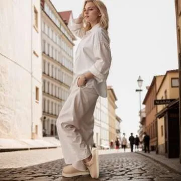 CLOVALUB Clogs for Women Slippers Women's Platform Mules & Clogs with Strap Slip on Shoes Sandals Arch Support Adjustable Beige