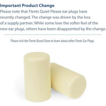 Flents Ear Plugs, 50 Pair for Sleeping, Snoring, Loud Noise, Traveling, Concerts, Construction, & St...