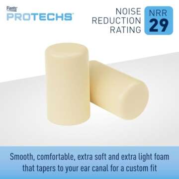 Flents Ear Plugs, 50 Pair for Sleeping, Snoring, Loud Noise, Traveling, Concerts, Construction, & Studying, Foam Earplugs, NRR 29 'NEW FORMULA'