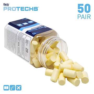 Flents Ear Plugs, 50 Pair for Sleeping, Snoring, Loud Noise, Traveling, Concerts, Construction, & Studying, Foam Earplugs, NRR 29 'NEW FORMULA'