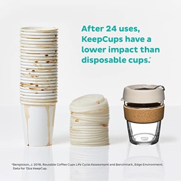 KeepCup Brew Cork Reusable Glass Coffee Cup 16oz