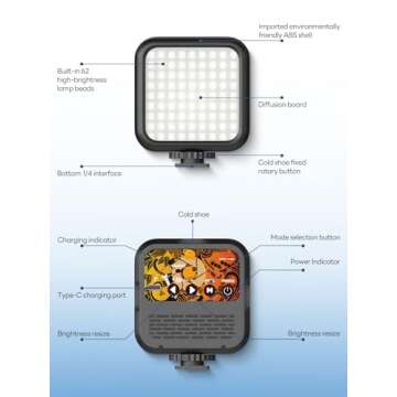 USKEYVISION Smartphone Vlogging Kit for iPhone 16/15/14 Mini/Pro/Max, Android Smartphone Content Creator Kit w/Microphone Light Auto-Switch Phone Clip for YouTube Tiktok Live Steam (Vlog K2)