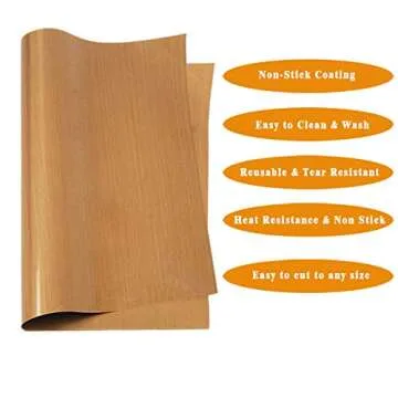 3 Pack PTFE Teflon Sheet 16 x 20" and 3 Rolls 10mm X 33m Heat Resistant Sublimation Tape for Heat Press Transfer Non Stick Paper Reusable Heat Resistant Craft Mat,Protects Iron,for Heat Press Machines