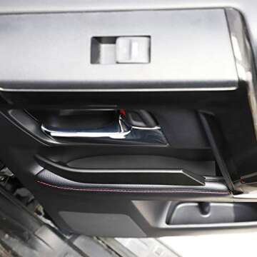 Voodonala for 4Runner Side Door Storage Box Glove Organizer Tray Door Handle Storage Compartment Bin for 2010-2025 Toyota 4runner Accessories, ABS Black 4pcs(Doesn't fit limited)