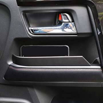 Voodonala for 4Runner Side Door Storage Box Glove Organizer Tray Door Handle Storage Compartment Bin for 2010-2025 Toyota 4runner Accessories, ABS Black 4pcs(Doesn't fit limited)