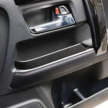 Voodonala for 4Runner Side Door Storage Box Glove Organizer Tray Door Handle Storage Compartment Bin for 2010-2025 Toyota 4runner Accessories, ABS Black 4pcs(Doesn't fit limited)