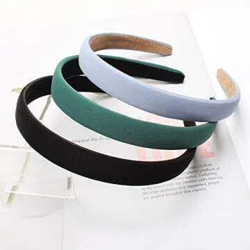 Solid Simple Headbands for Women 0.7inch Plain Soft Cloth Head Band No Slip Fashion Girls Pink Hair Bands Cute Hair Hoops hair Accessories Pack of 6…