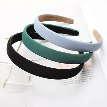 Solid Simple Headbands for Women 0.7inch Plain Soft Cloth Head Band No Slip Fashion Girls Pink Hair Bands Cute Hair Hoops hair Accessories Pack of 6…