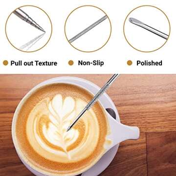 Milk Frothing Pitcher - 350ml/600ml Milk Frother Cup Stainless Steel Jug Steaming Pitcher, (12oz/20oz/) Milk Coffee Cappuccino Latte Art Barista Steam Pitchers Milk Jug Cup with Decorating Pen