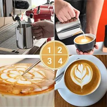 Milk Frothing Pitcher - 350ml/600ml Milk Frother Cup Stainless Steel Jug Steaming Pitcher, (12oz/20oz/) Milk Coffee Cappuccino Latte Art Barista Steam Pitchers Milk Jug Cup with Decorating Pen