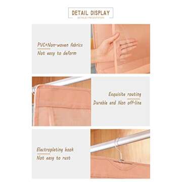 AARAINBOW 2 Packs Hanging Handbag Purse Organizer for Closet, Womens Purse Storage Bag, 8 Pockets Wardrobe Space Saving Purse Holder, Wardrobe Handbag Organizer, 41L*13.5W (B, 2 Gray)