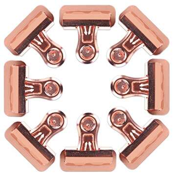 Yalis Push Pins Clips 15-Count, Pinning No Holes for Paper, Creative Paper Clips with Tack for Cork Board and Photo Wall (Rose Gold)