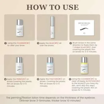 Eyebrow Lamination Kit,SUNSENT Brow Lamination Kit,Professional DIY Eyebrows Lift Styling Kit for Fuller and Messy Eyebrows,Lasting 8 Weeks,Suitable for Salon,Home Use