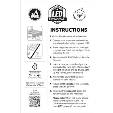 Ner Mitzvah LED Electric Hanukkah Menorah - Color Changing LED Traditional Classic Chanukah Menorah with Remote - Battery or USB Powered - USB Cord Included - Silver.