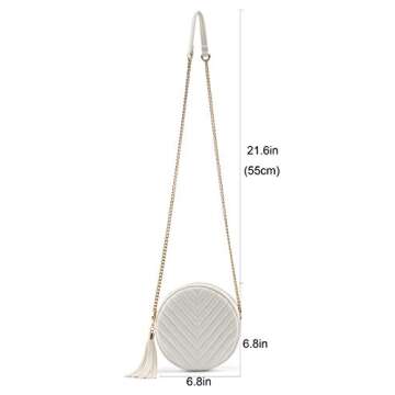 Ayliss Women Crossbody Shoulder Bag Circle Tassel Purse Clutch Evening Small PU leather Handbag Fash...