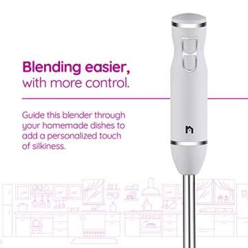 New House Kitchen Immersion Hand Blender 2 Speed Stick Mixer with Stainless Steel Shaft & Blade, 300...