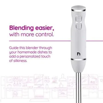 New House Kitchen Immersion Hand Blender 2 Speed Stick Mixer with Stainless Steel Shaft & Blade, 300...