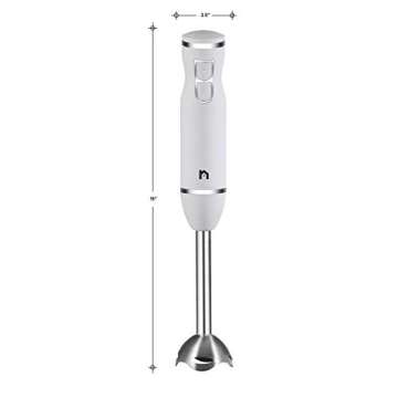 New House Kitchen Immersion Hand Blender 2 Speed Stick Mixer with Stainless Steel Shaft & Blade, 300 Watts Easily Food, Mixes Sauces, Purees Soups, Smoothies, and Dips, Ivory