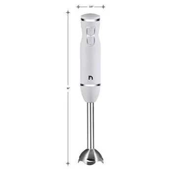 New House Kitchen Immersion Hand Blender 2 Speed Stick Mixer with Stainless Steel Shaft & Blade, 300 Watts Easily Food, Mixes Sauces, Purees Soups, Smoothies, and Dips, Ivory
